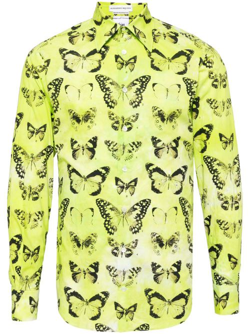 Butterfly print cotton shirt - Green