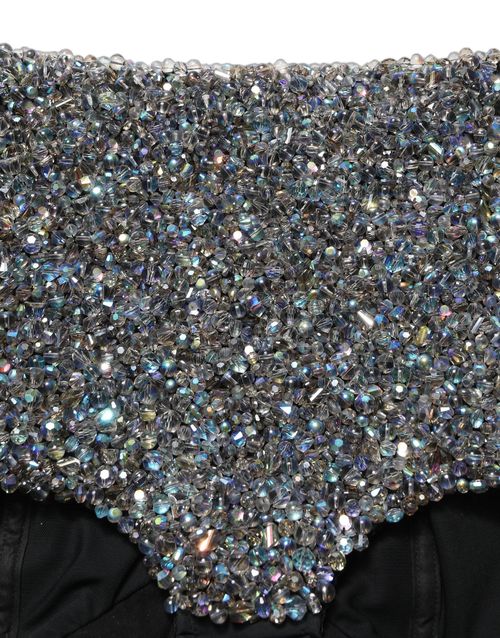 Rhinestone-Embellished Shorts — Black