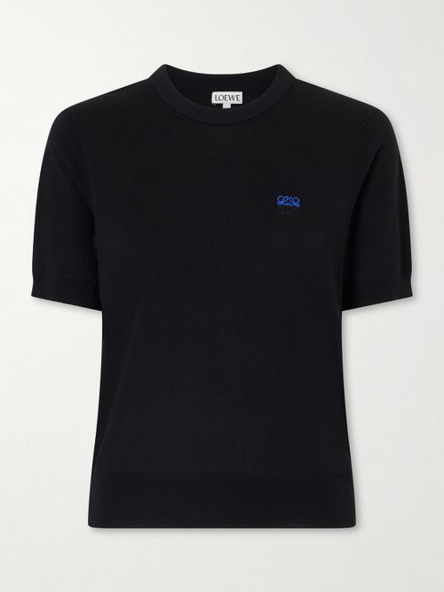 Anagram-embroidered Wool-blend Sweater