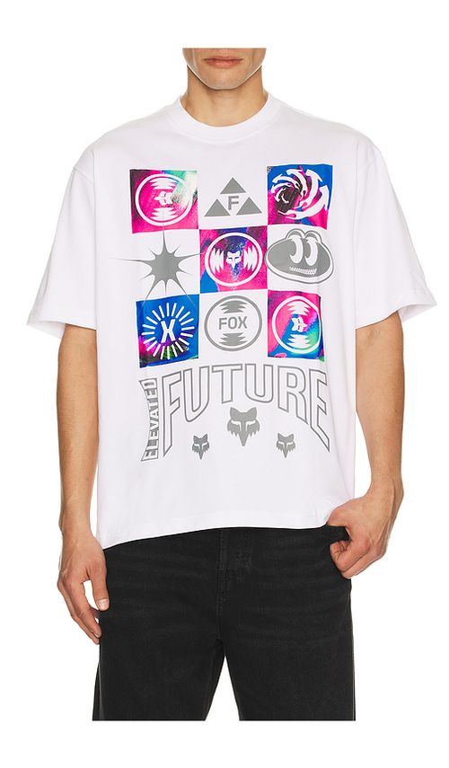 Fox Racing Image Cosmo Oversized Tee in White. XL/1X also in S