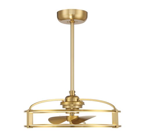Warm Brass LED Fan D'Lier from the Vesta Collection