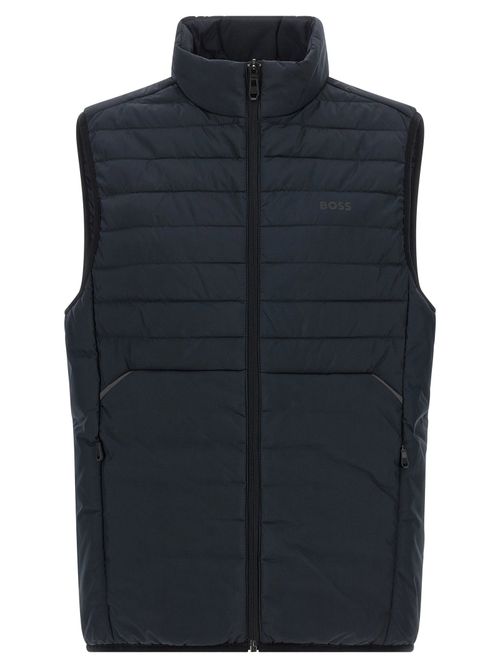 Quilted Technical Vest — navy