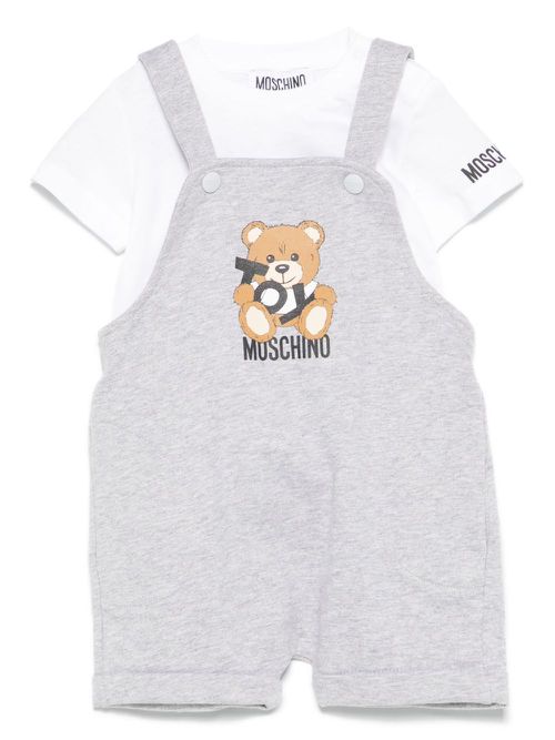 Teddy Bear dungarees - White