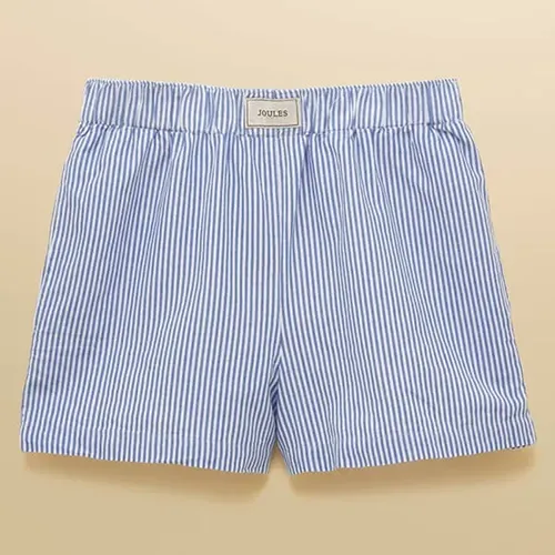 Joules Blue Stripe Amara Pull On Cotton Short