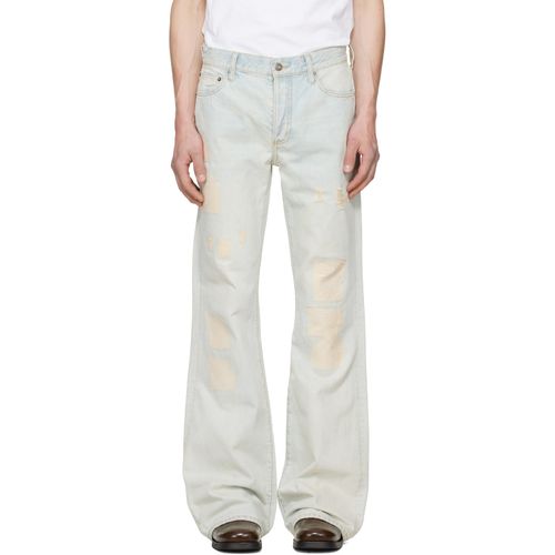 Blue Jimmy Crispy Rigid Denim Flare Jeans
