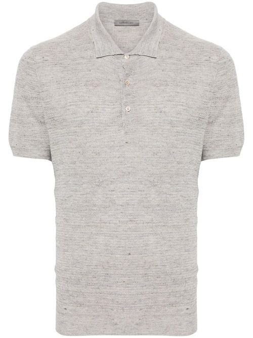 Short-sleeve knitted polo shirt - Grey