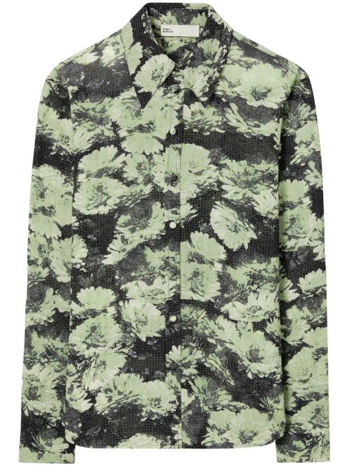 Floral-Printed Shirt — Green