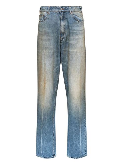 Straight Leg Jeans with Worn Effect