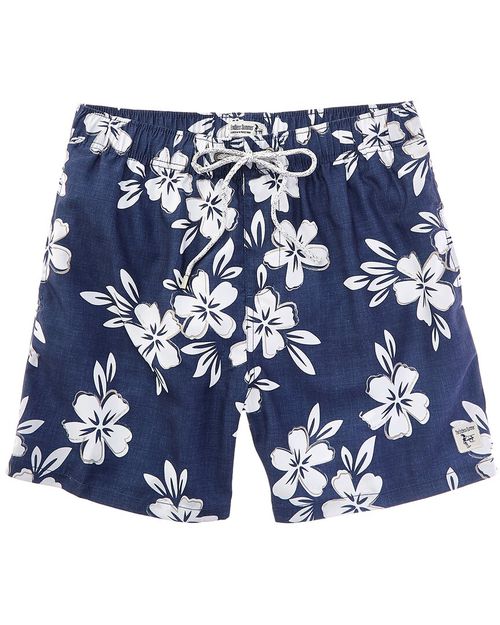 Mens Swim Shorts W/ Hawaiian Flower