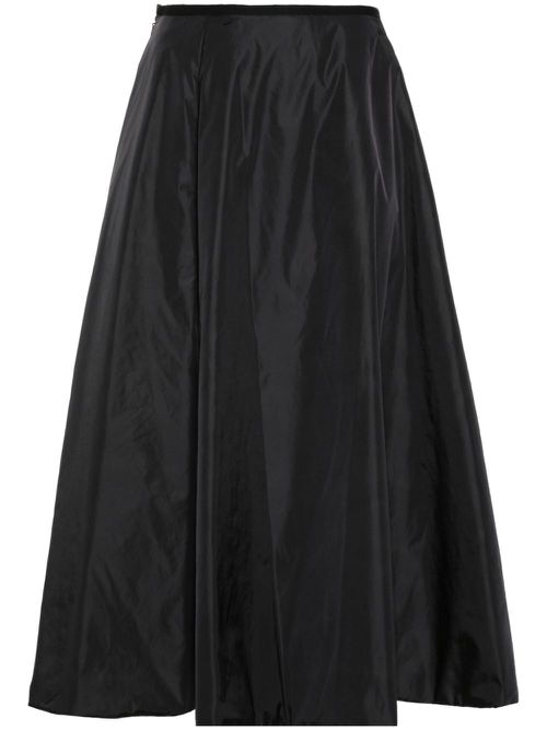 Logo-embroidered midi skirt - Black