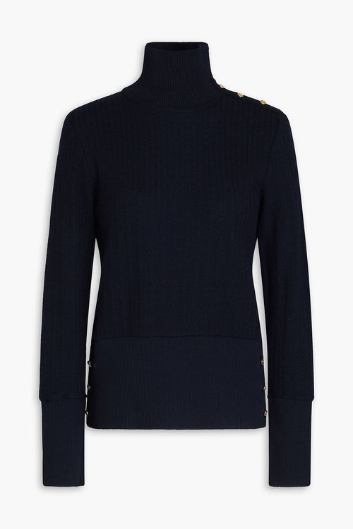 Herringbone wool turtleneck sweater
