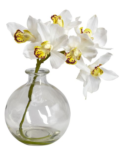 Set of 3 Cymbidium Silk Flower Arrangements