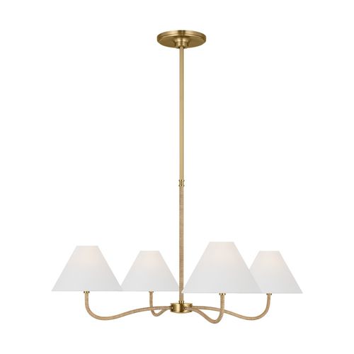 Burnished Brass Four Light Chandelier from the Laguna Collection