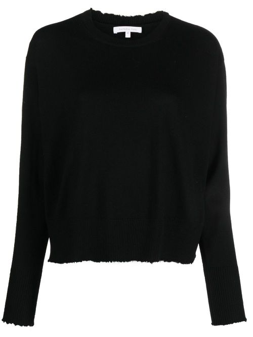 Distressed-finish wool jumper - Black