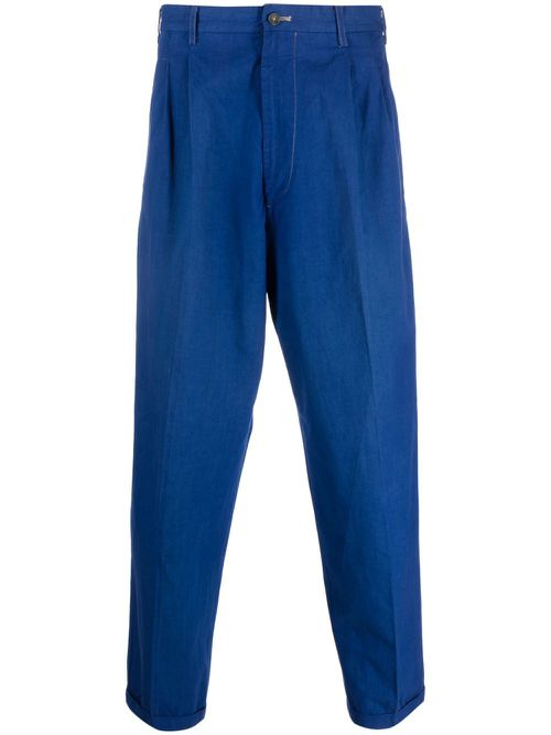 1990s straight-leg tailored trousers - Blue