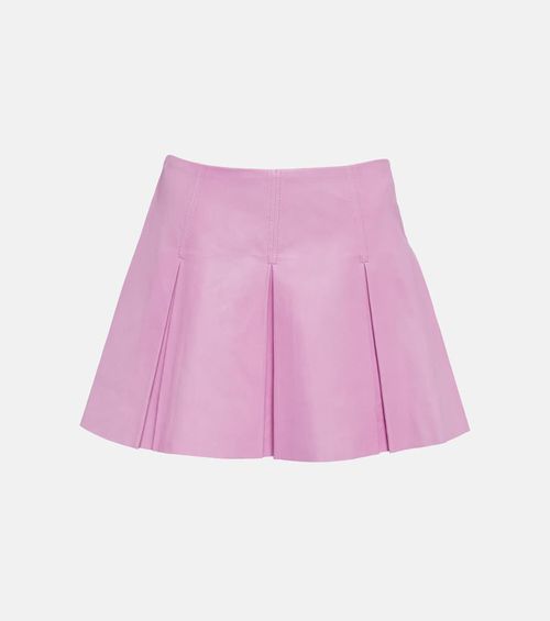 Surya pleated leather miniskirt