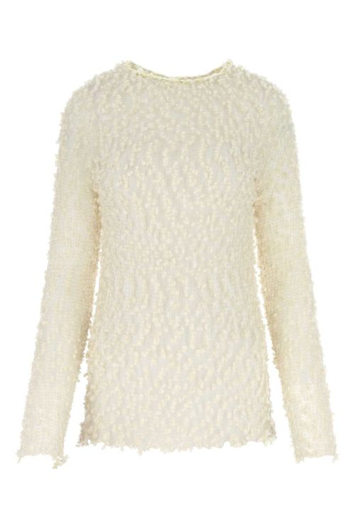 Wool Silk Knit Sweater — Beige