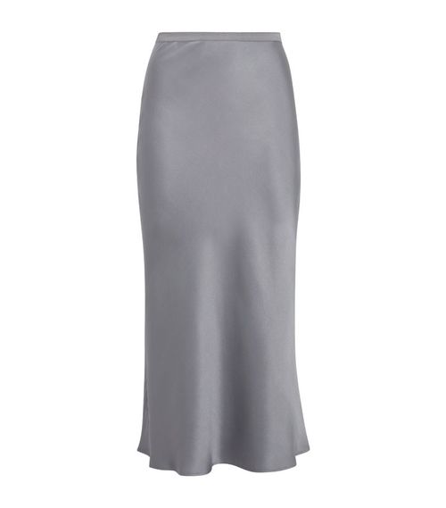 Silk Bar Midi Skirt