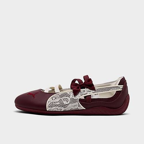 Women's Speedcat Ballet Lace Casual Shoes in Ruby Shimmer/Frosted Ivory