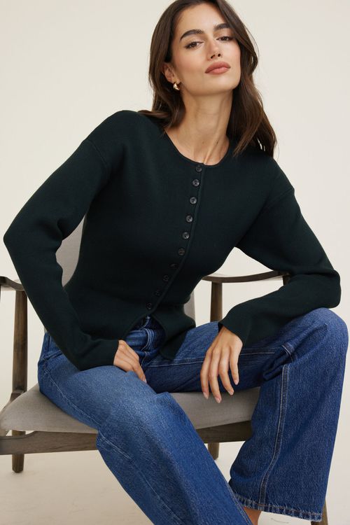 Fitted Drop Shoulder Cardigan