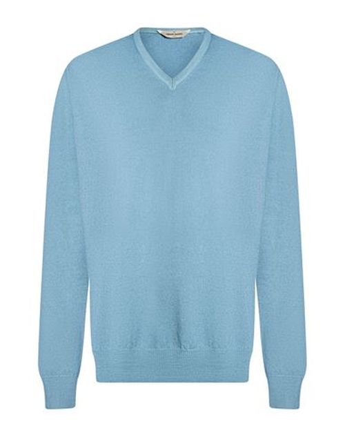 Man Sweater Light blue Size 46 Virgin Wool
