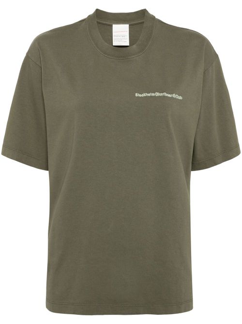 Logo-print organic cotton T-shirt - Green