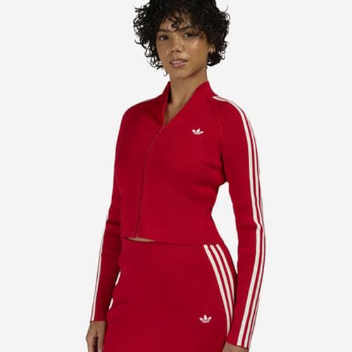 Women's Adicolor 3-Stripes Slim Knit Track Top in Red