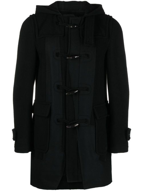 Slouch-hood wool-blend coat