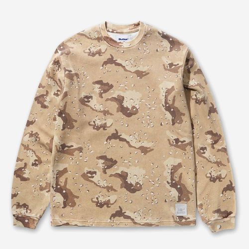 Butter Goods Waffle Long Sleeve Top - Desert Camo - unisex