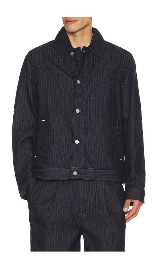 Scotch & Soda Western Detail Trucker Jacket in Navy. L. Also in M, S, XL/1X, XXL/2X