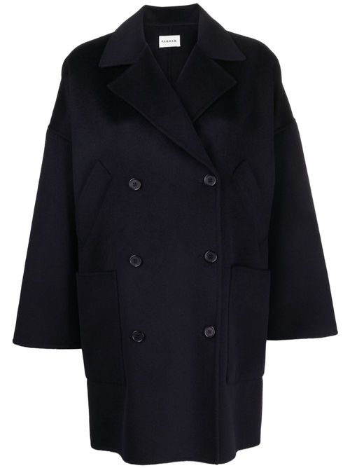 Double-breasted cashmere coat - Blue