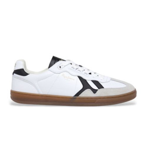Pepe Jeans for man. PMS00042 Ball Class leather shoes white (42), Flat, Laces, Casual