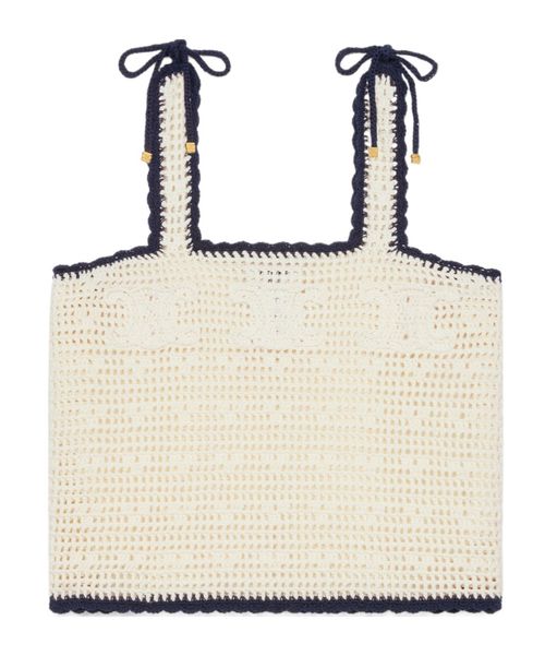 Triomphe crop top in crochetted cotton