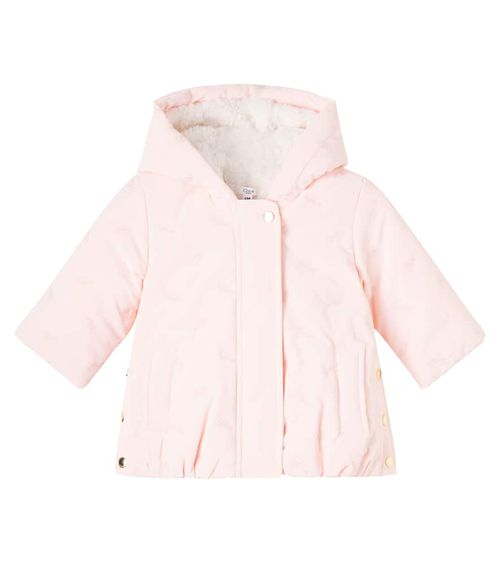 Chloé Kids Baby embroidered hooded jacket
