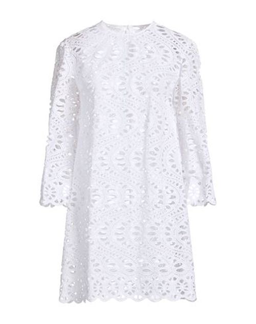 Woman Mini dress White Size L Cotton