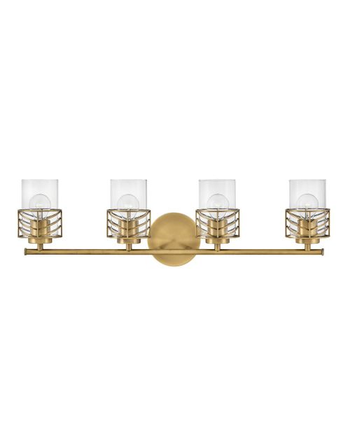 Lacquered Brass LED Vanity from the Della Collection