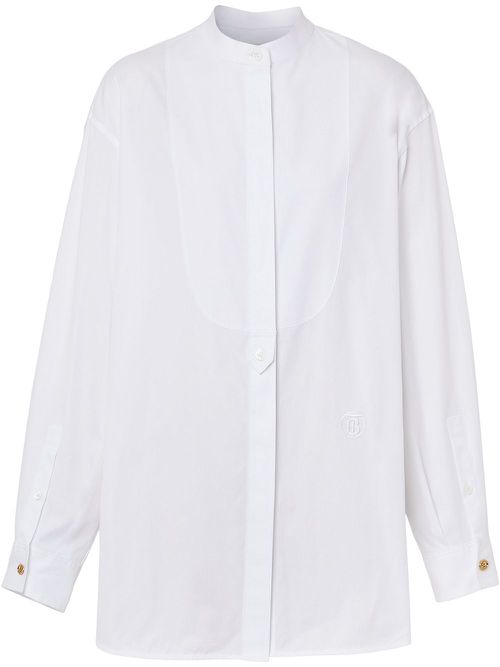Monogram-motif cotton shirt - White