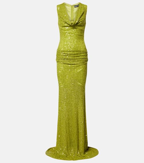 Sequined draped gown
