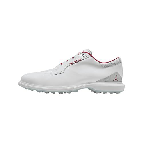 Jordan ADG 5 Golf Shoes (FQ6642-001, Black/Metallic Silver/Blue Tint/Fire Red)