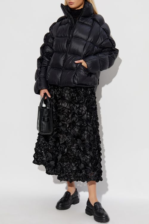 Down Jacket With Hood, Women's, Black
