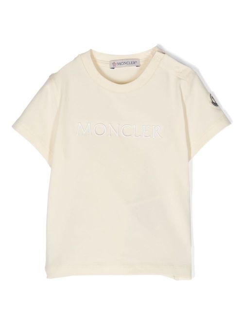 Logo-embroidered jersey T-shirt - Yellow