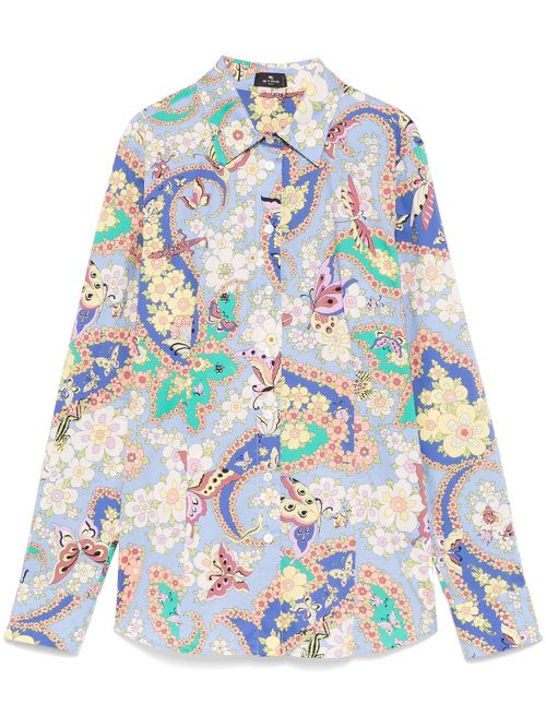 Floral-print shirt - Blue