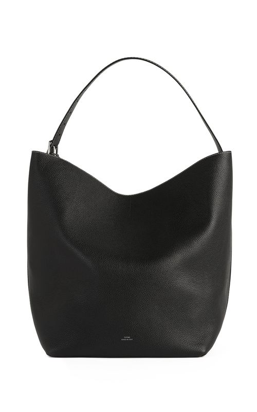Belted Leather Tote Bag