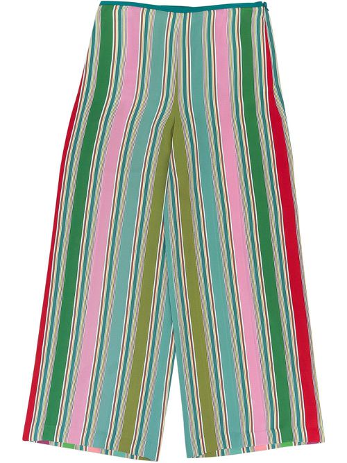 Loro Piana multicolour silk wide-leg pants - Green
