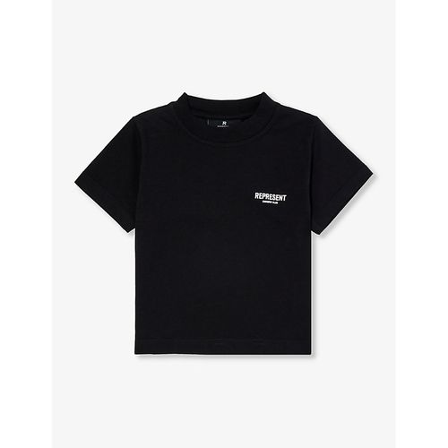 Boys Black Kids Logo-print Cotton-jersey T-shirt 