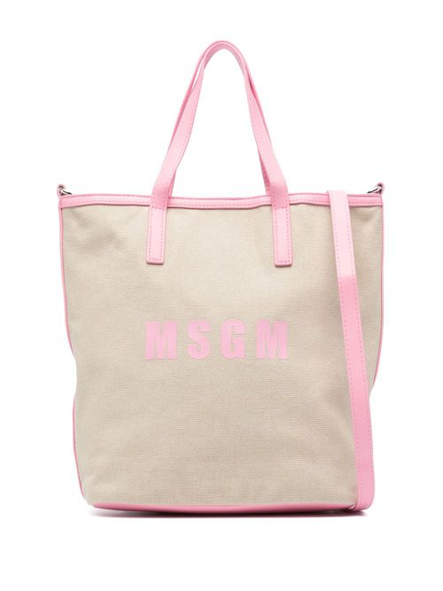 Small logo-print tote bag - Neutrals