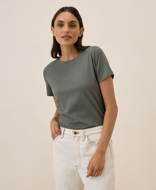 Women's Castor Green Luxe Stretch Jersey Slim Tee