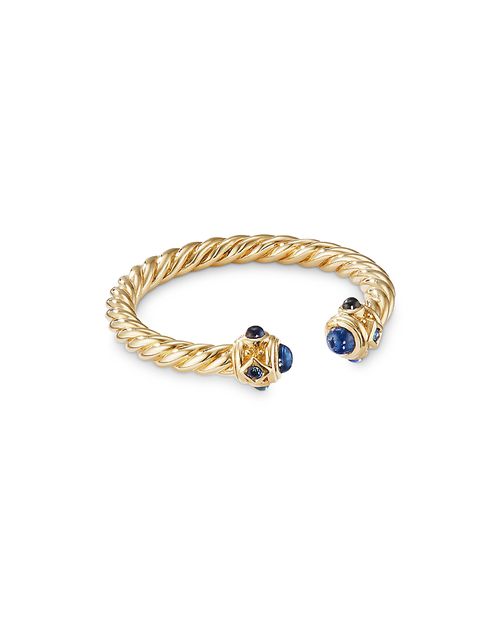 18K Yellow Gold Renaissance Blue Sapphire Ring