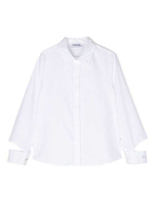 Cut-out detail cotton shirt - White