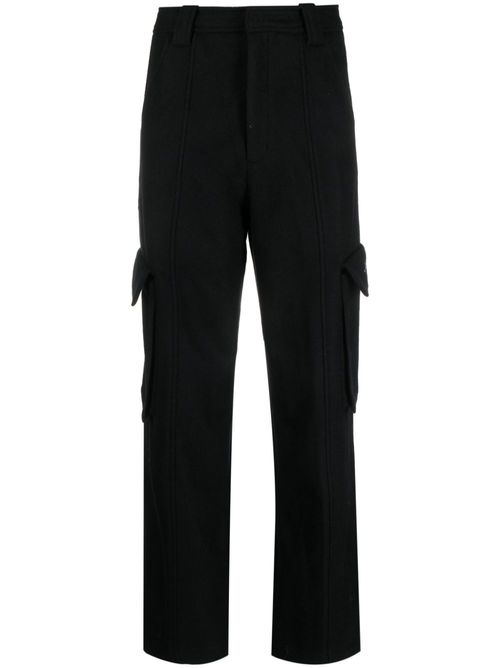 Straight-leg cargo trousers - Black
